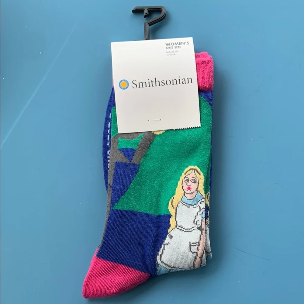 Vibrant Pink and Blue Color-Block Socks